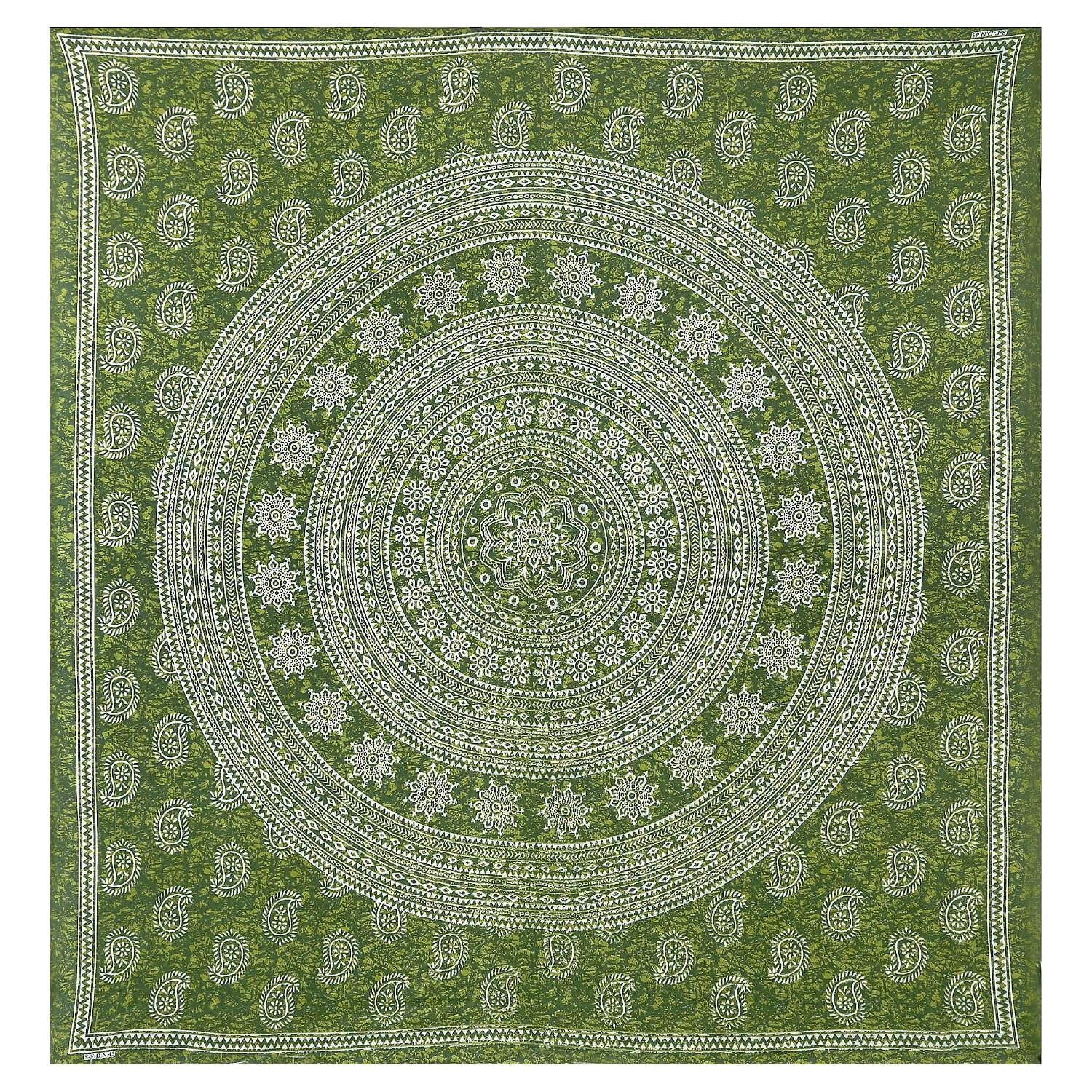 100% Cotton Jaipuri Bedsheet For King Size (90 X 100 Inches, Green) With 2 Pillow Covers | Perfect For Everyday Use, Guest Rooms, Or Gifting On Special Occasions