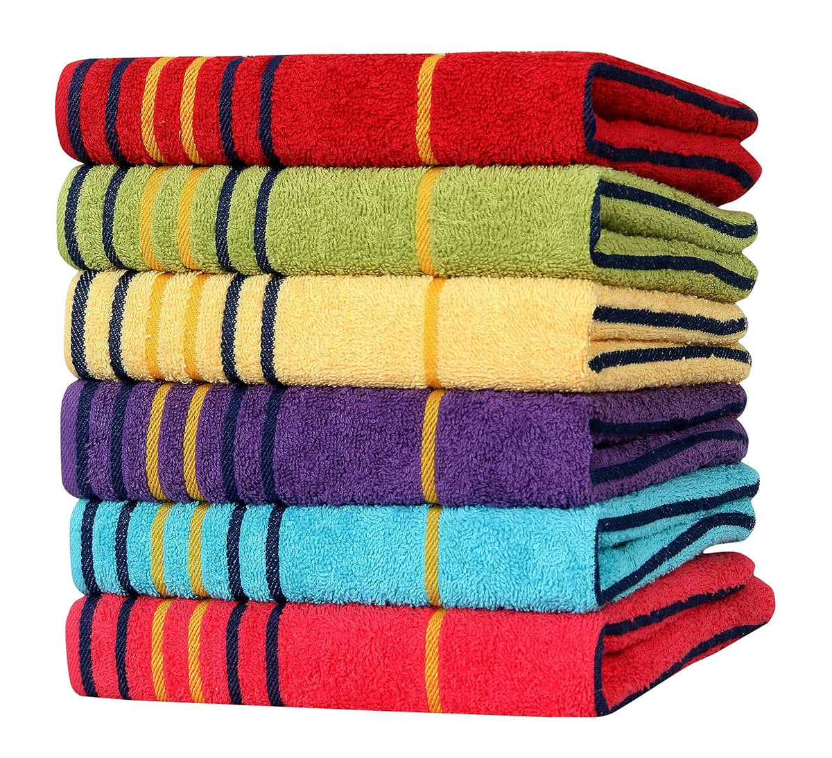 Akin Towel Multicolor Cotton Hand Towels 1200 Gsm (Set Of 6)