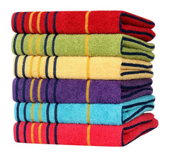 Akin Towel Multicolor Cotton Hand Towels 1200 Gsm (Set Of 6)