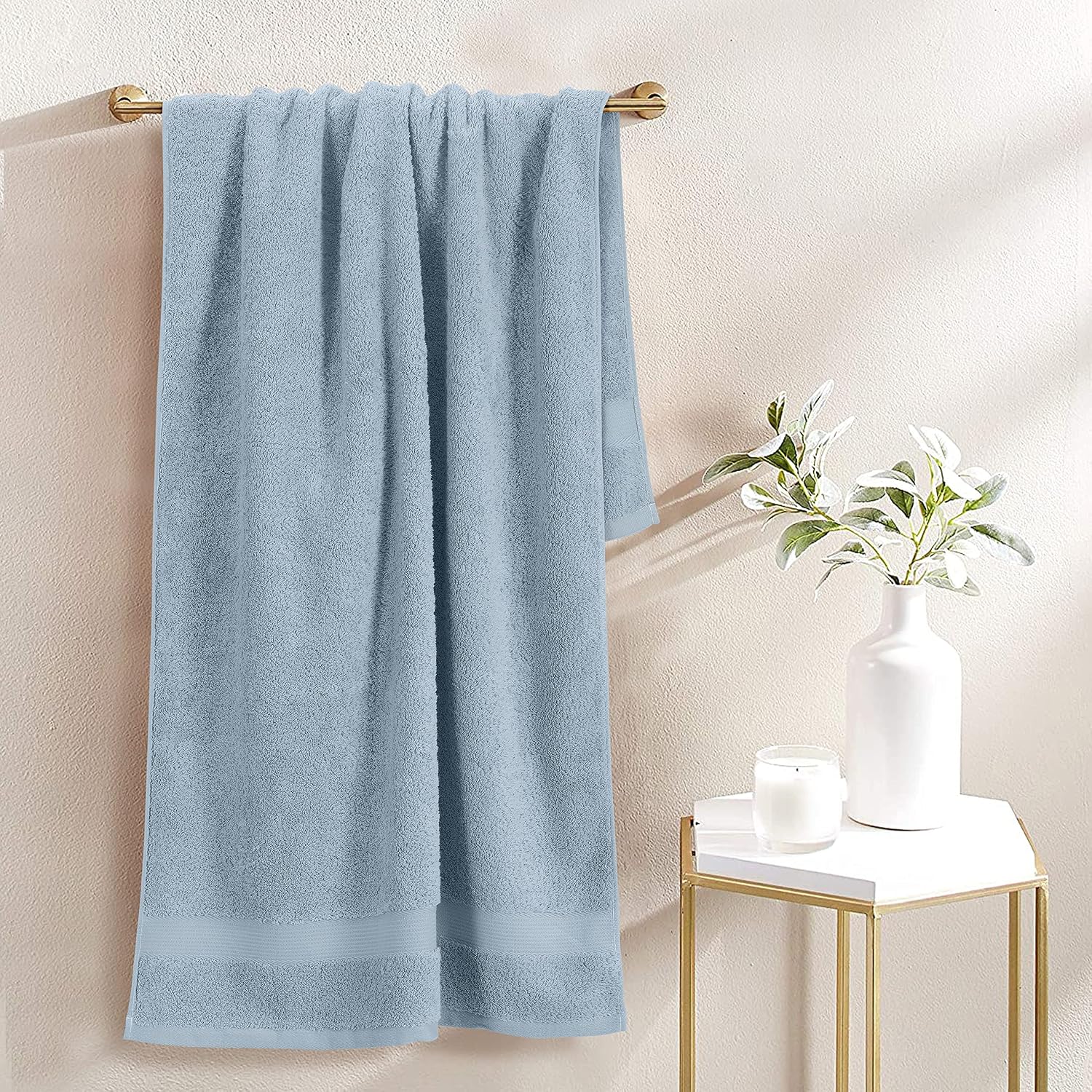 Spread Spain Cotton Bath Towels Large Size 600 Gsm | Ring Spun Bath Towel Soft & Absorbent Bath Towel For Men & Women (Grey)