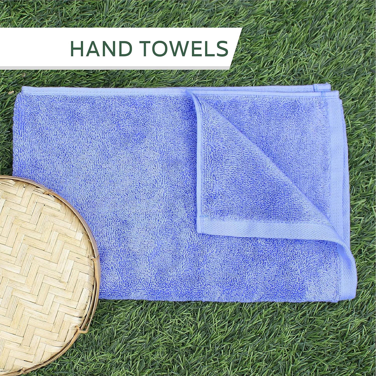 Heelium Bamboo Hand Towel 800 Gsm | Ultra Absorbent & Anti-Bacterial 3x Softer Than Cotton Towels (Peach, Blue, Grey, Iris)- Pack Of 4