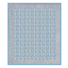 Pure Cotton King Size Bedsheet 2 Matching Pillow Covers | 100x108 Inches, White & Blue | Traditional Jaipuri Printed Bedsheet | Ideal Wedding Gift, Housewarming, Special Occasion Surprise
