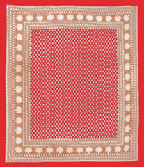Printed Double Bedsheet For King Size With 2 Pillow Covers - 90 X 100 Inches, Red & White | Better Use Soft Detergent For Long Durability