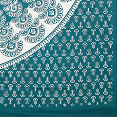 Traditional Jaipuri Single Bedsheet With 1 Pillow Cover - 56 X 86 Inches, Green & White | Good Gifting Idea For Diwali | Skin Friendly Fabric With Vibrant Colors
