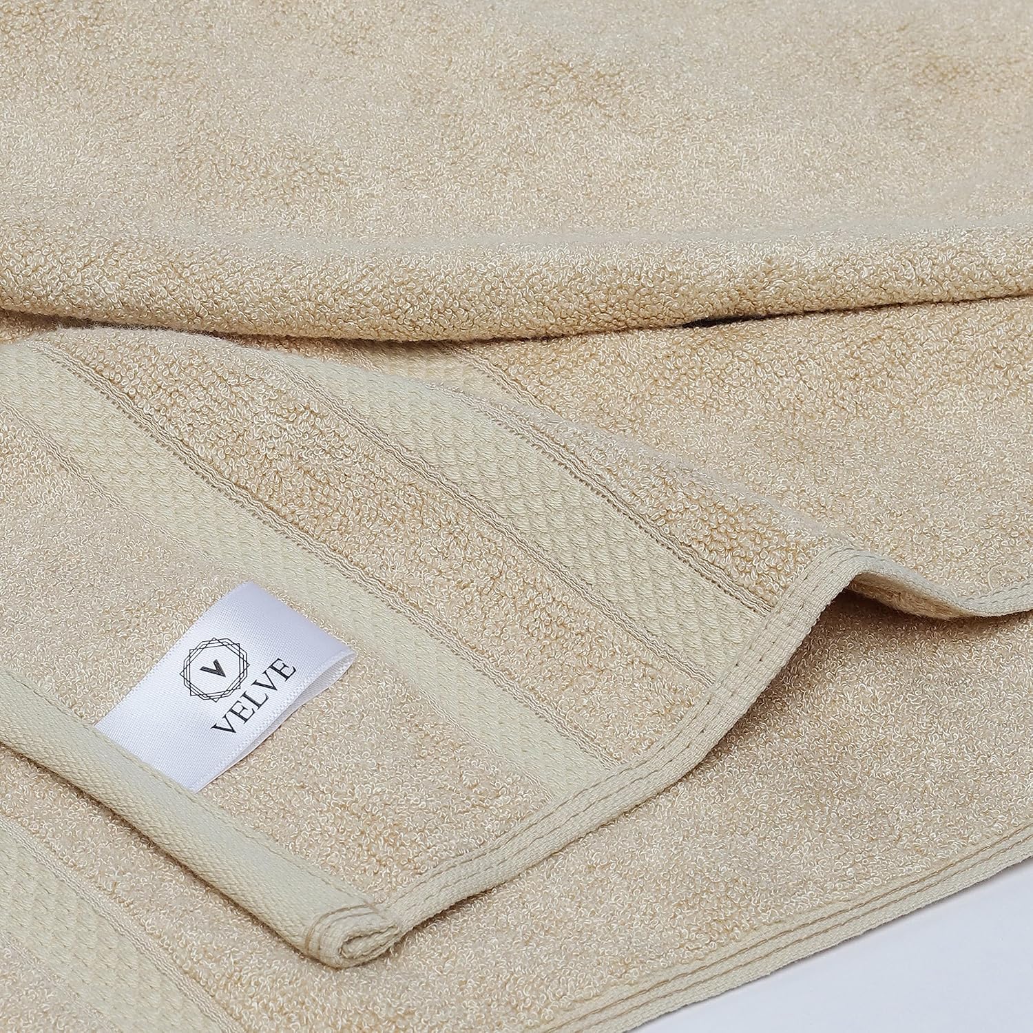 Velve Bamboo 100% Bamboo Bath Towel 600 Gsm | Ultra Soft, Super Absorbent, Antibacterial Bath Towel For Men & Women (Beige)
