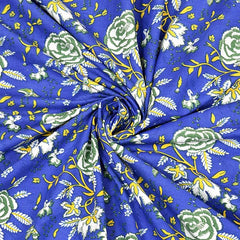 Hand Block Printed Cotton King Size Bedsheet With 2 Pillow Covers, 106 X 106 Inches, Blue | 200 Thread Count-Good For Villas, Resorts, Guest Houses, & Daily Home Use