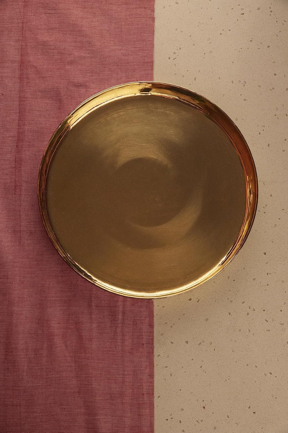 Handcrafted Brass Plate - Thali - Dinner Plate Serving Tableware | Golden Brass Non-Toxic