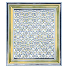 1 Queen Size Bedsheet For Double Bed With 2 Pillow Covers (90 X 108 Inches) White & Blue | Beautiful Printed Designs - Breathable 100% Cotton Bedsheet Comfortable