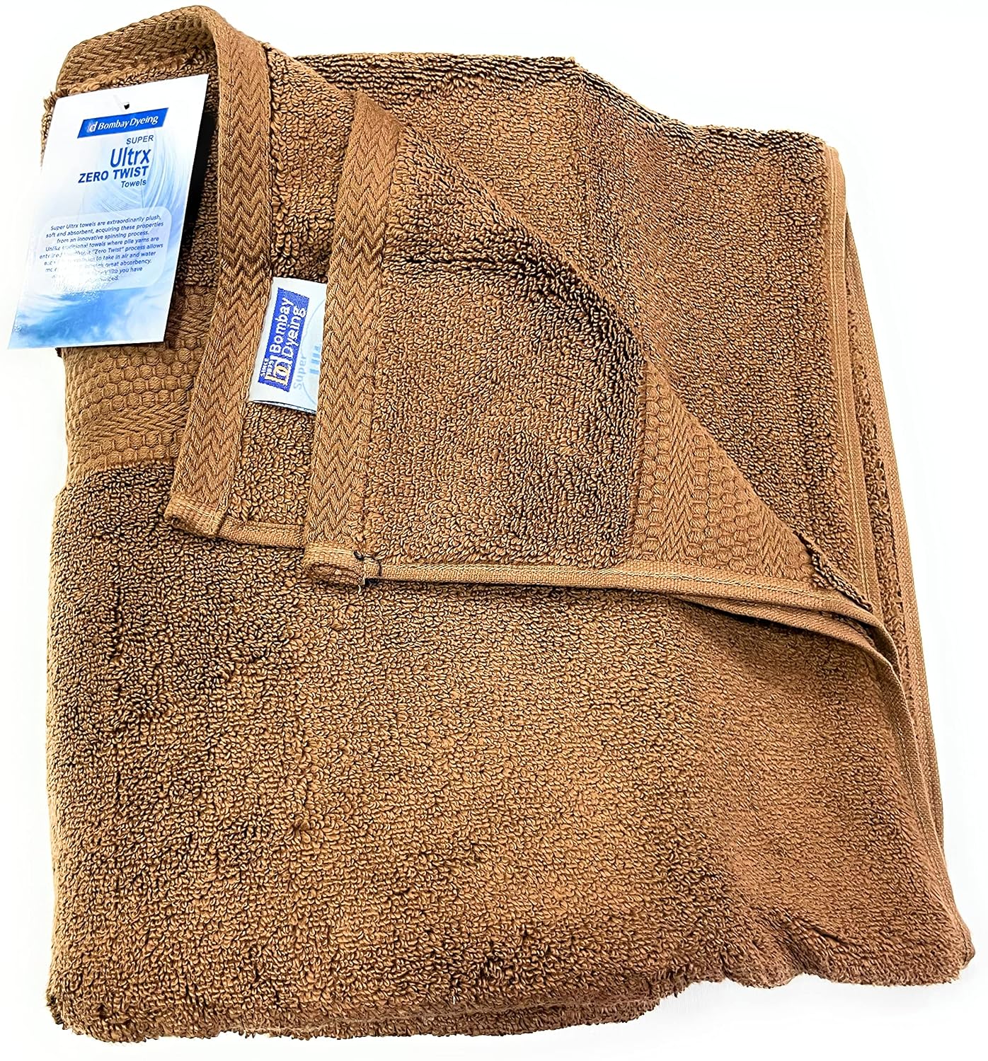 Bombay Dyeing Ultrx 100% Cotton Large Size Premium Bath Towel 650 Gsm - Brown