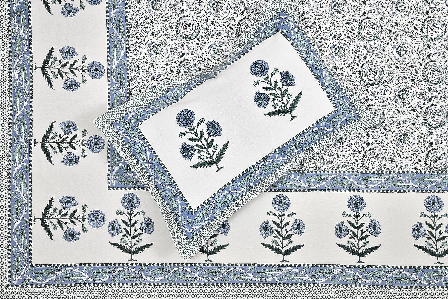 100% Cotton King Size Bedsheet For Double Bed With 2 Pillow Cover - 108 X 108 Inches, Grey & Blue | Extra Soft & Wrinkle Free | Perfect Gifting Wedding, Housewarming Or Festival