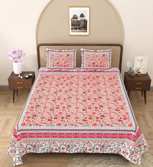 King Size Bedsheet With 2 Pillow Cover - 90 X 108 Inches, Multicolor | Light Weight & Easy To Wash At Home | Resistant For An All-Season Use