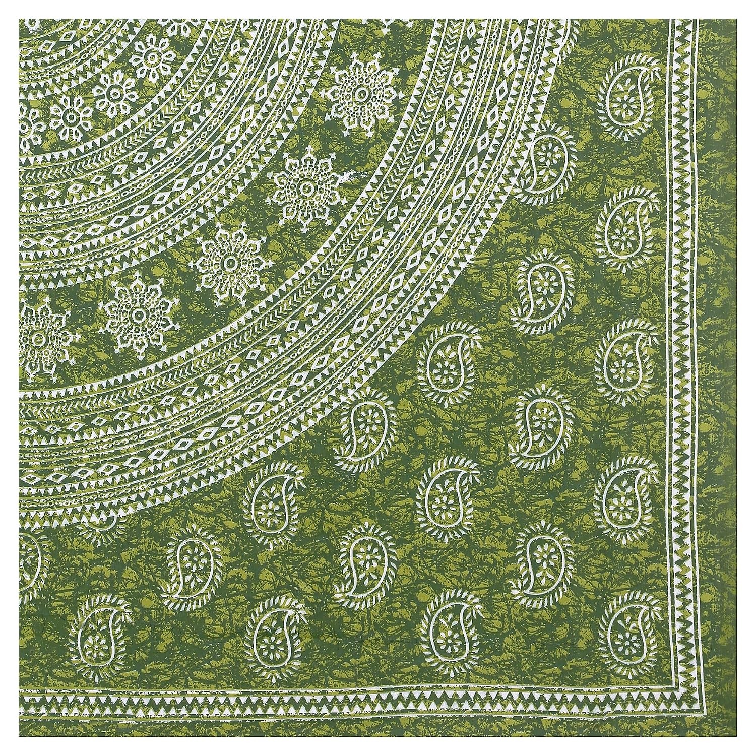100% Cotton Jaipuri Bedsheet For King Size (90 X 100 Inches, Green) With 2 Pillow Covers | Perfect For Everyday Use, Guest Rooms, Or Gifting On Special Occasions