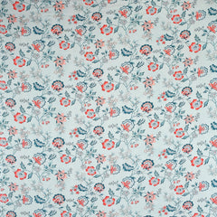 Double Bedsheet Queen Size Elastic Fitted With 2 Pillow Cover - 60 X 78 + 8 Inches, Sky Blue & Red | Resistance & Wrinkle Recovery