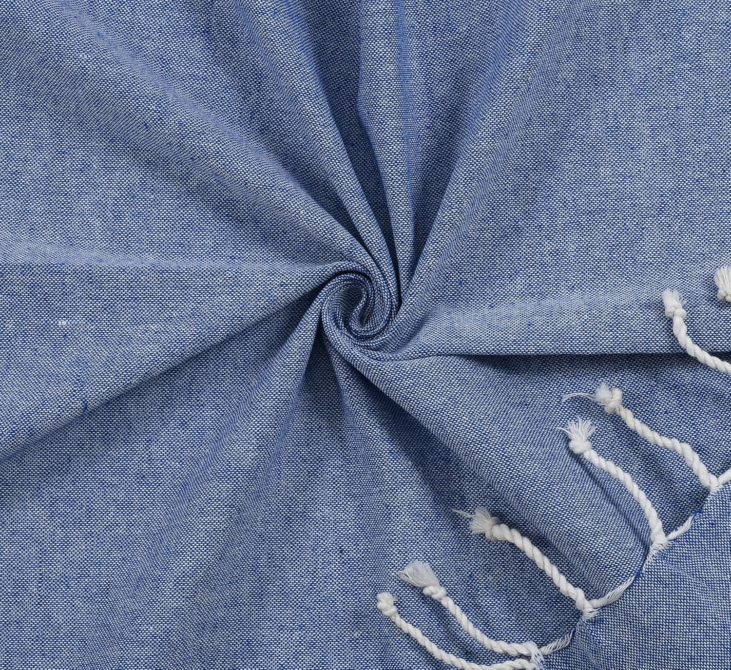 Dolce Casa 100% Cotton Turkish Fouta Towel 400 Gsm | Extra Large Full Size Cotton Bath Towel (Dark Blue)