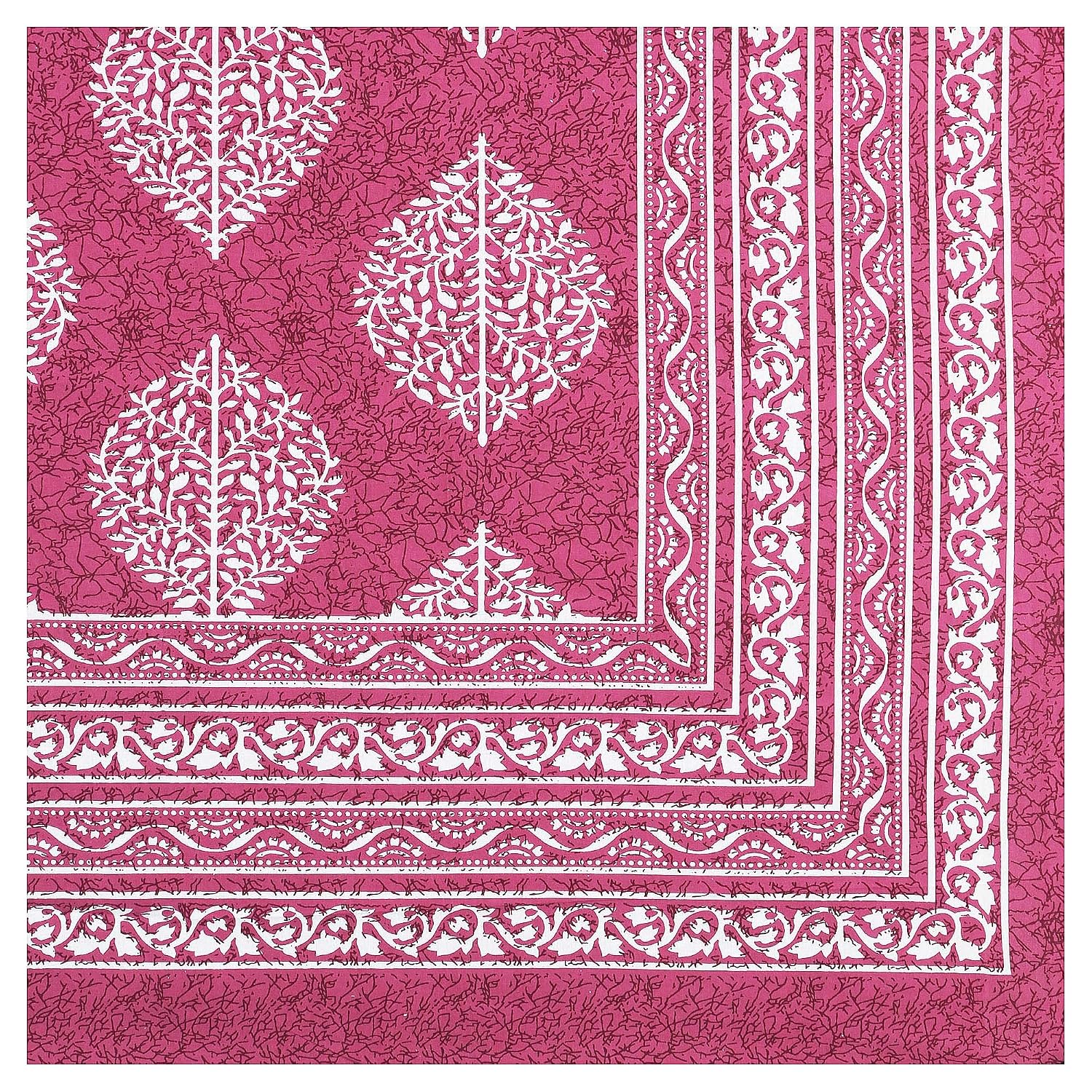 Cotton Double Bedsheet For King Size With Two Matching Pillow Covers - 90 X 94 Inches, Pink | Super Soft Breathable & Wrinkle Free