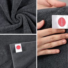 Sanglobal 100% Cotton Premium Soft Bath Towel & Hand Towel 800 Gsm (Charcoal) - Pack Of 2