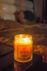 YELLOW GLASS CANDLE EUCALYPTUS SMELL ANTI MOSQUITO & BUG REPELLENT JAR CANDLE