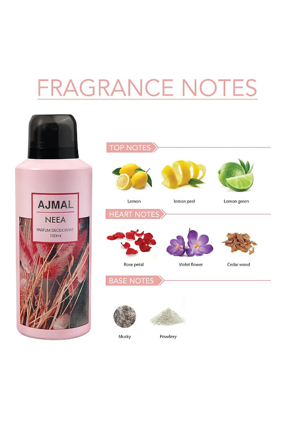 Ajmal Prose Eau De Parfum 20ml 0.6 Fl.oz. & Neea Deodorant 150ml 5 Fl.oz. Party Wear Gift For Men And Women | Pack Of 2