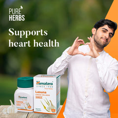 Himalaya Wellness Pure Herbs Lasuna Cardiac Wellness Tablets, For Healthy Cholesterol | 60 Tablets (Pack Of 2)