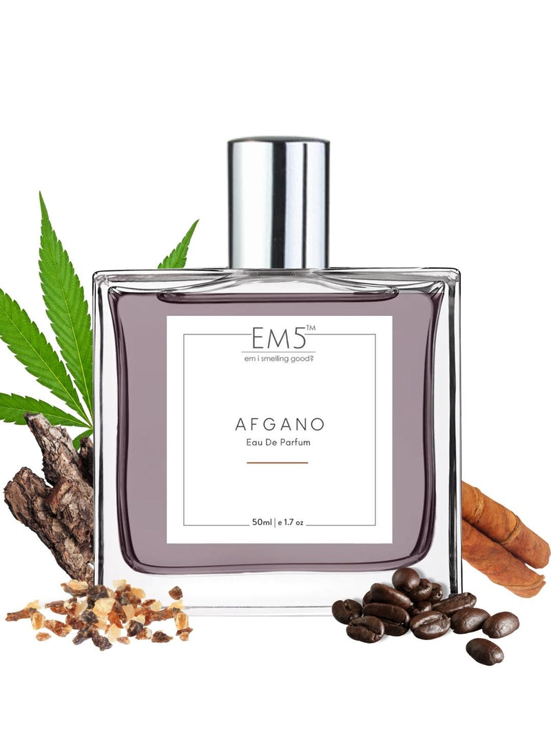 EM5 Afgano EDP Perfume For Men 50 Ml 1.7 Fl.oz. | Strong And Long Lasting | Amber Smoky Oud | Luxury Gift For Men