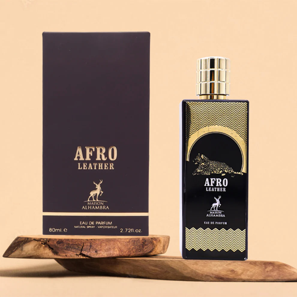 AFRO LEATHER BY MAISON ALHAMBRA EDP FOR MEN & WOMEN 80ML 2.7 FL.OZ.