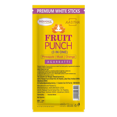 Patanjali Aastha Agarbatti W Stick Fruitpunch, New, With Soothing & Long Lasting Aroma | 110gm