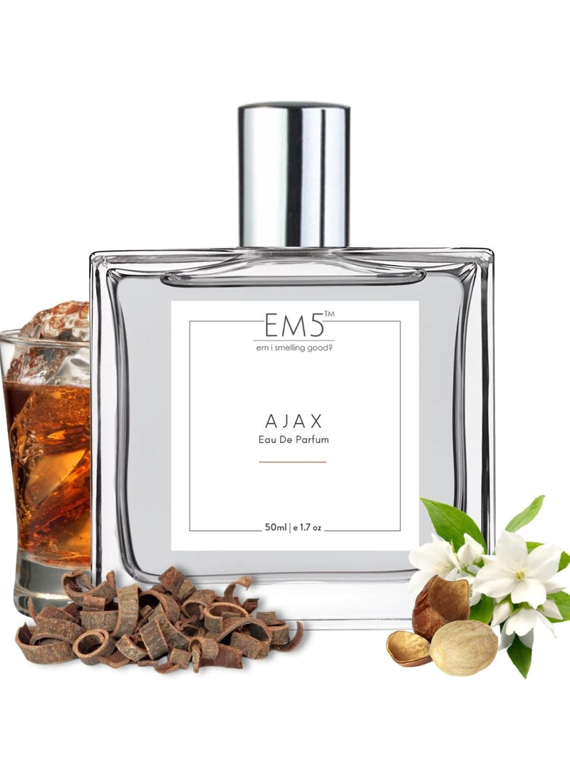 EM5 Ajax EDP Perfume For Men 50 Ml 1.7 Fl.oz. | Strong & Long Lasting | Woody Patchouli Rum | Luxury Gift For Men