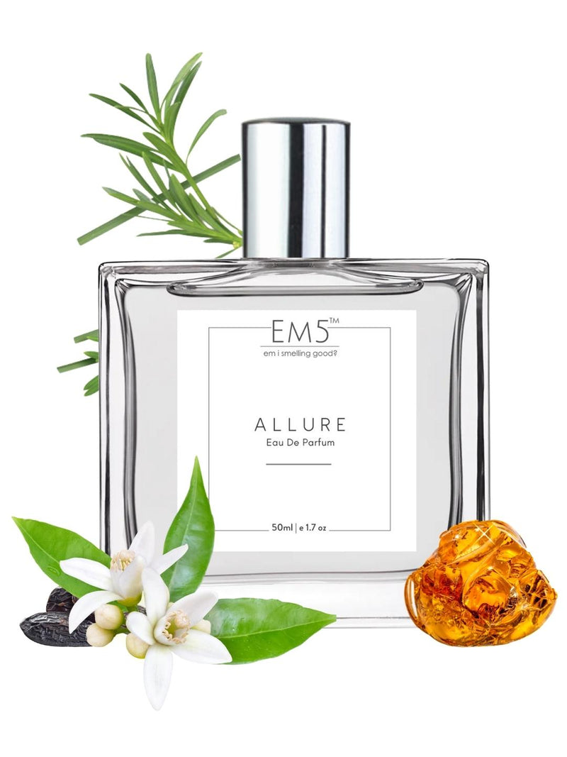 EM5 Allure EDP Perfume For Men 50 ml 1.7 fl.oz. | Strong And Long Lasting | Citrus Aromatic Vanilla | Luxury Gift For Men