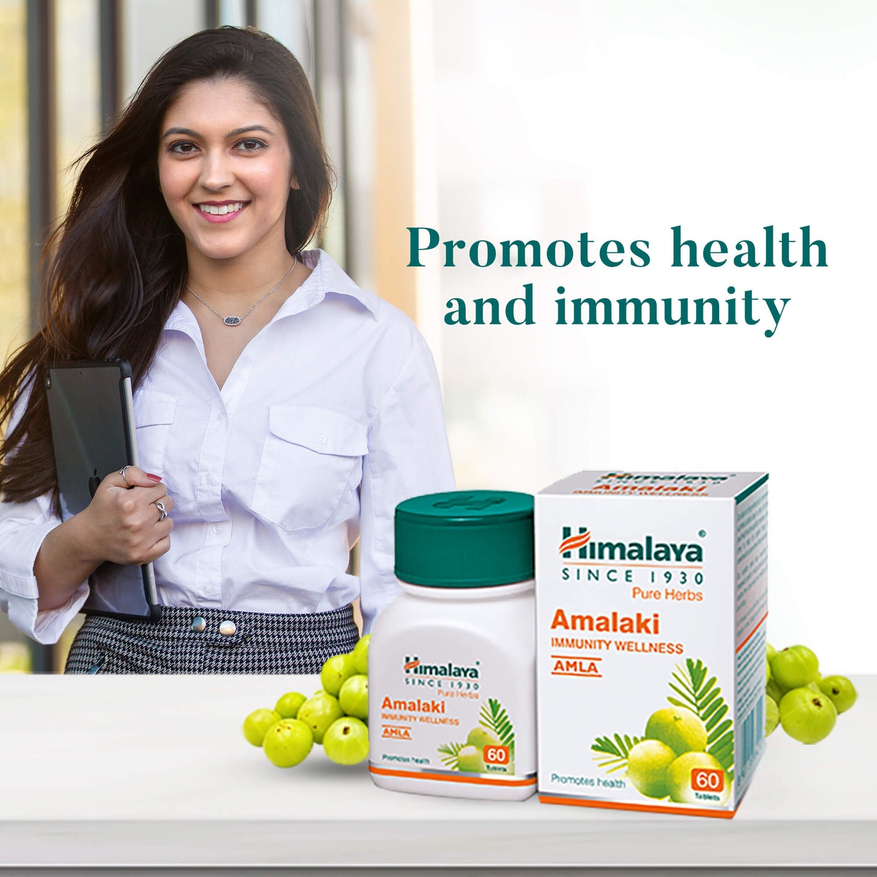 Himalaya Amalaki Immunity Wellness Tablets, Helps Boost Immunity By Building The Body's Natural Defense System To Fight Infections | 60 Tablets (Pack Of 2)
