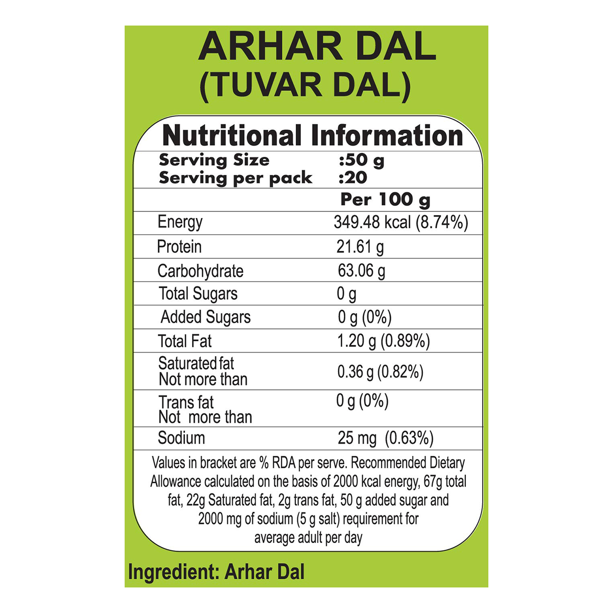 Patanjali Unpolished Arhar Dal (Tuvar Dal) 1kg
