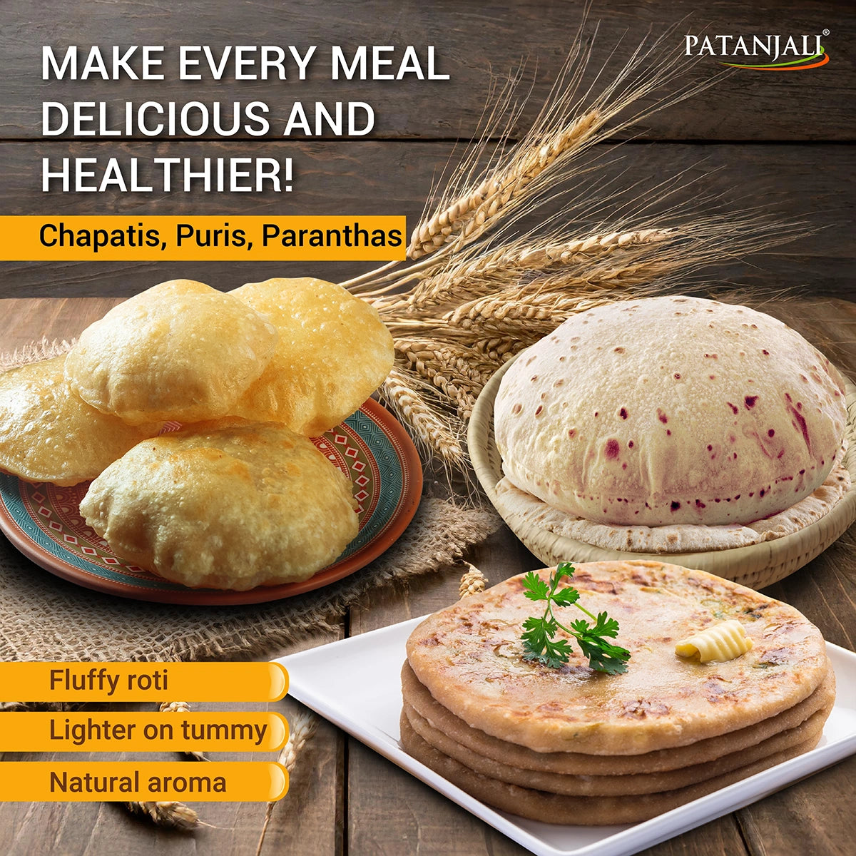 Patanjali Traditional Whole Wheat Atta 5kg