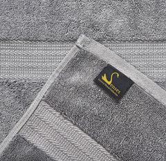 Senses By Riba 2 Bath + 2 Hand & 2 Wash Cloth Towel 1800 Gsm | All Cotton Premium Hotel & Spa Quality, Highly Absorbent Towel (Charcoal Grey) - 6 Piece