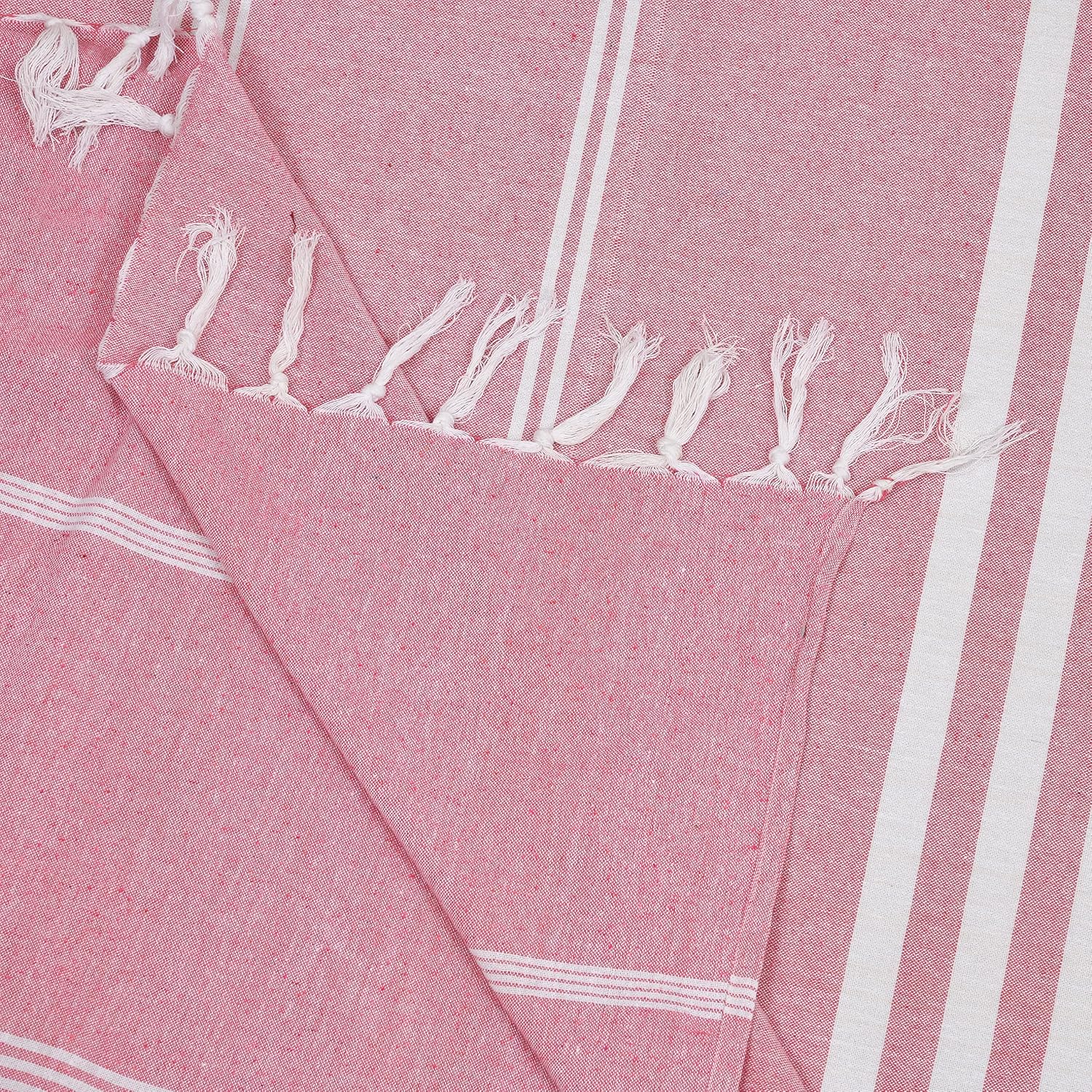 100% Cotton Double Bedsheet With Two Pillow Cover - Queen Size 90 X 100 Inches, Pink | Handloom Cotton Bedsheets For Double Bed | All Season Comfort