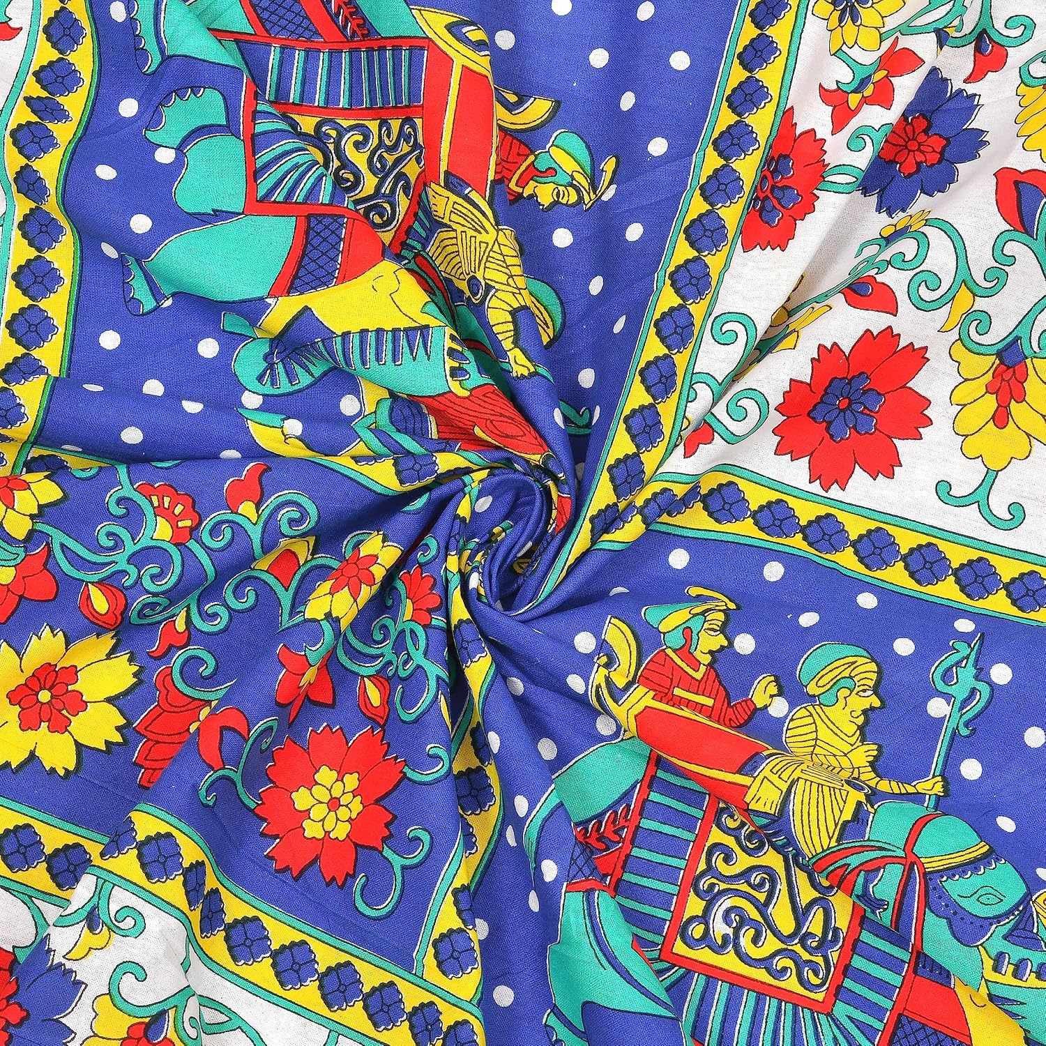 Cotton Double Bedsheet For King Size With Two Matching Pillow Covers - 90 X 100 Inches, Multicolor | Super Soft Breathable & Wrinkle Free