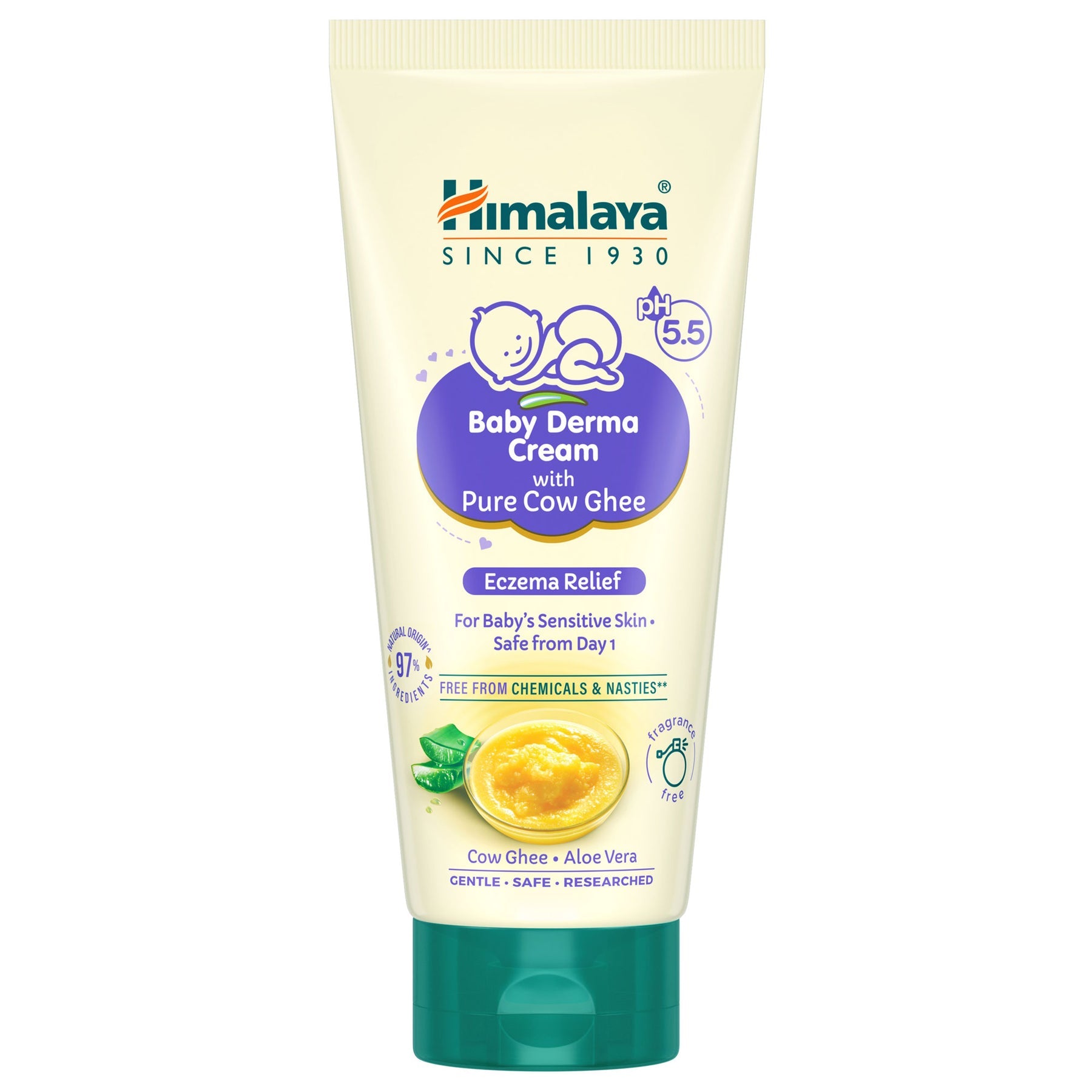 Himalaya Baby Derma Cream With Pure Cow Ghee, For Baby's Sensitive Skin | 50gm