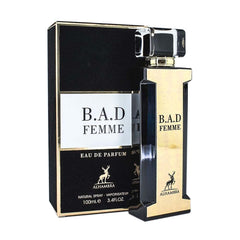 B.A.D FEMME BY MAISON ALHAMBRA EAU DE PARFUM FOR WOMEN 100ML 3.4 FL.OZ.