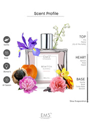 EM5 Bewitch Eau De Parfum For Women 1.7 Fl.oz. | Sweet Vanilla Fruity Rose Floral | Strong & long Lasting Eau De Parfum Spray | Luxury Gift For Her