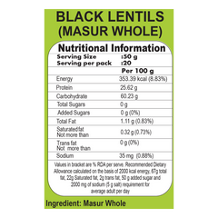 Patanjali Unpolished Black Masur 1kg