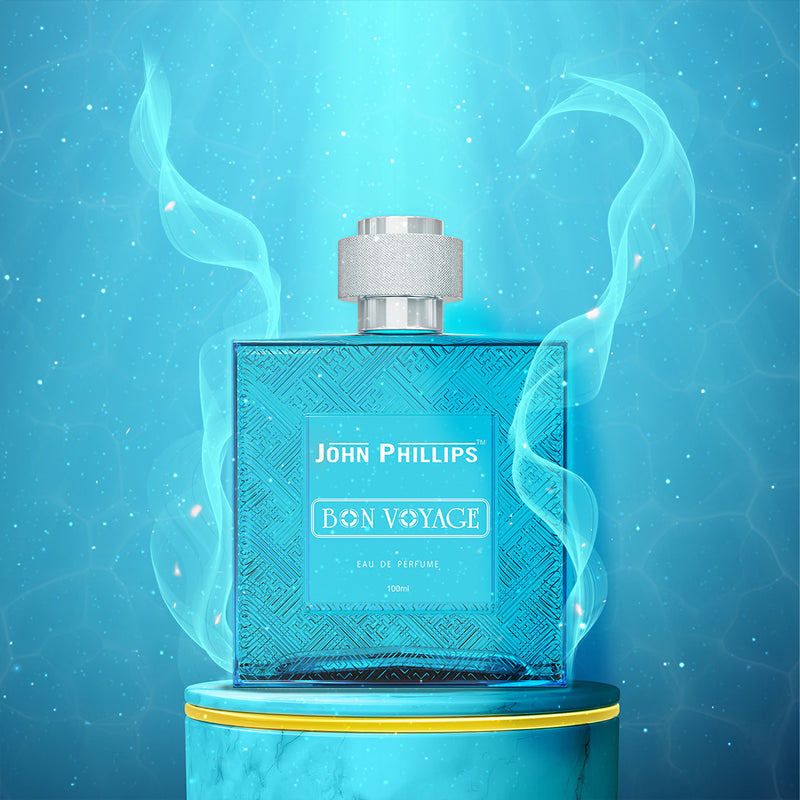 John Phillips Water Drops 125ml 4.2 Fl.oz. & Bon Voyage Eau De Parfum100ml 3.4 Fl.oz. | Combo Of 2 Fragrances For Men