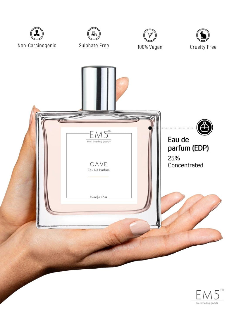 EM5 Cave Eau De Parfum For Men 50 Ml 1.7 Fl.oz. | Strong And Long Lasting | Woody Spicy Vanilla | Luxury Gift For Men