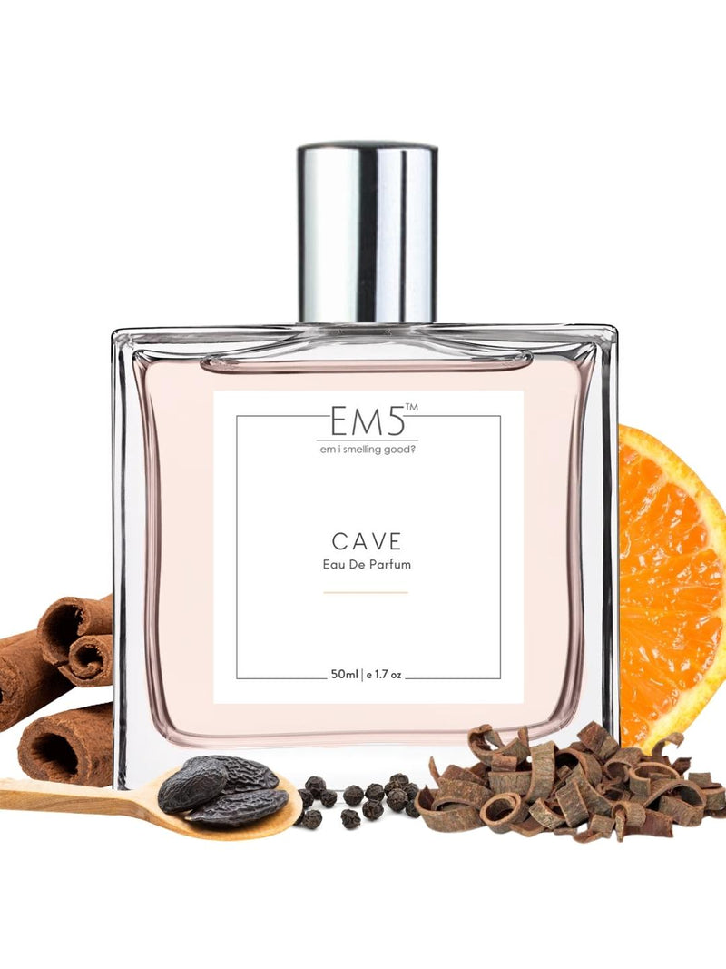 EM5 Cave Eau De Parfum For Men 50 Ml 1.7 Fl.oz. | Strong And Long Lasting | Woody Spicy Vanilla | Luxury Gift For Men