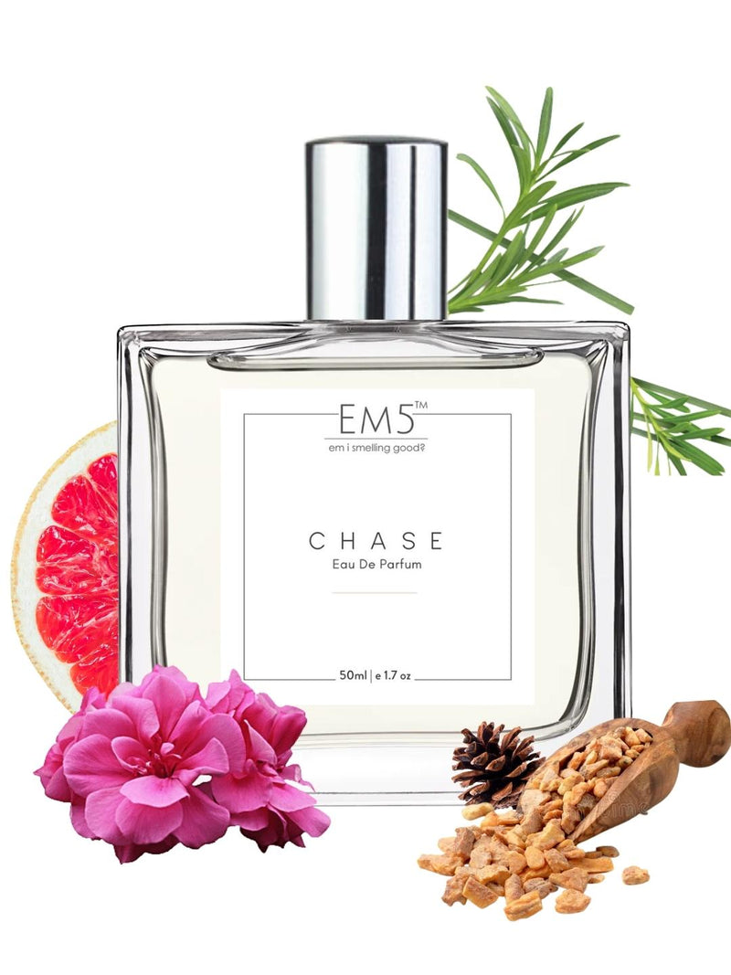 EM5 Chase Eau De Parfum For Men 50 Ml 1.7 Fl.oz. | Strong And Long Lasting | Citrus Woody Spicy | Luxury Gift For Men