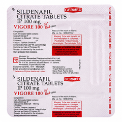 VIGORE 100 Red Tablets – Sildenafil Citrate Tablets IP 100 mg ( Worldwide Shipping )