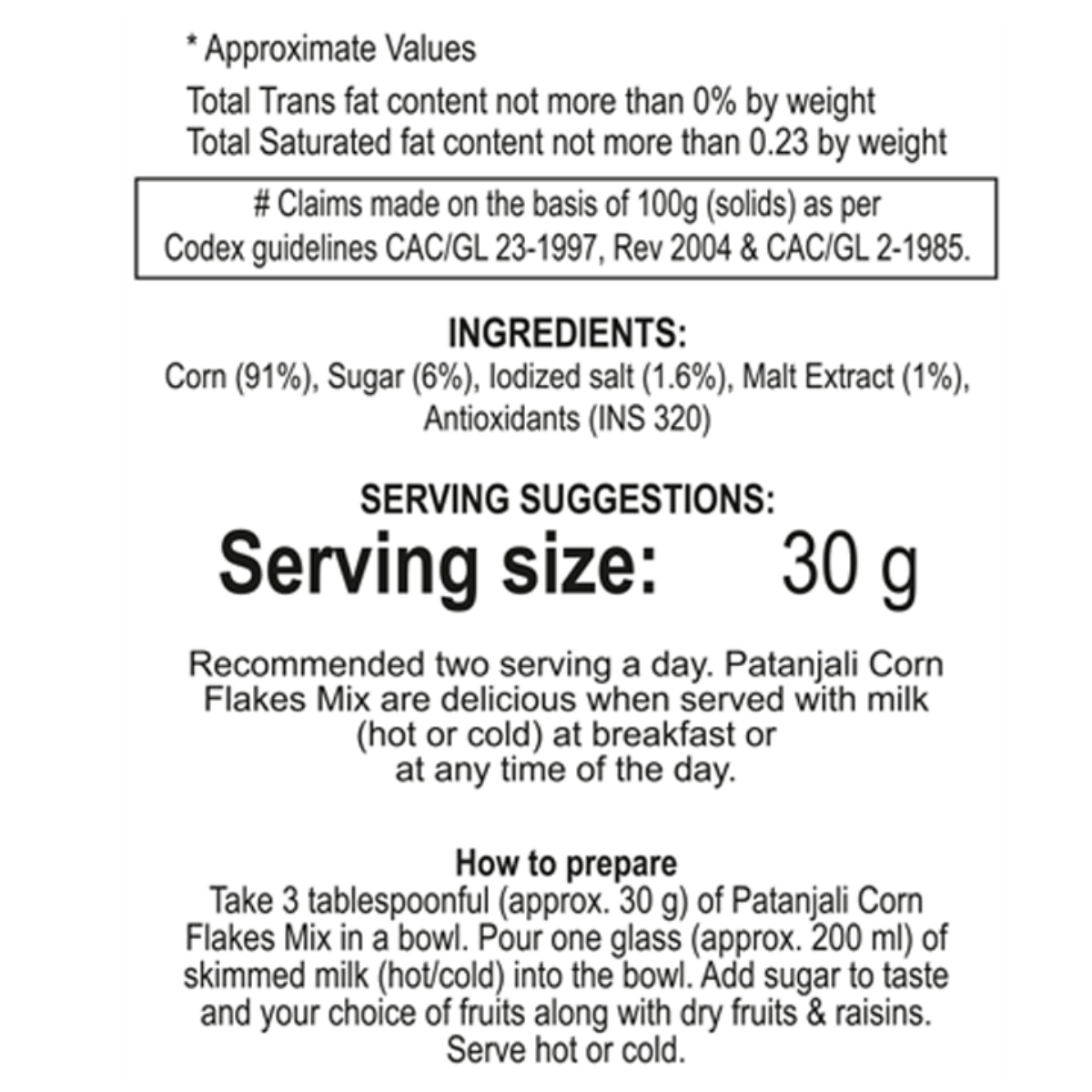 Patanjali Corn Flakes Mix (Pouch) 500gm
