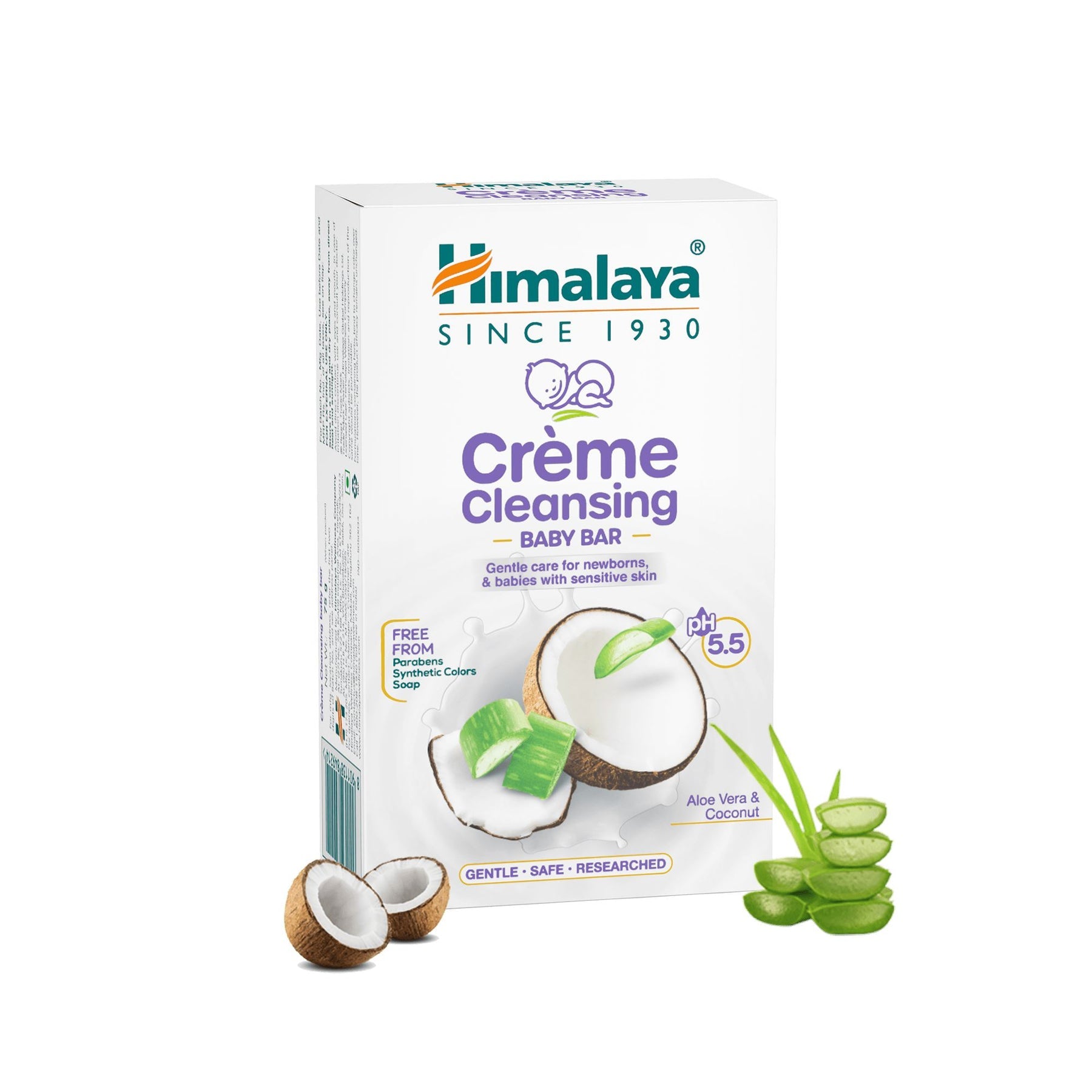 Himalaya Creme Cleansing Baby Bar, Gentle Care For Newborns & Babies With Sensitive Skin | 75gm