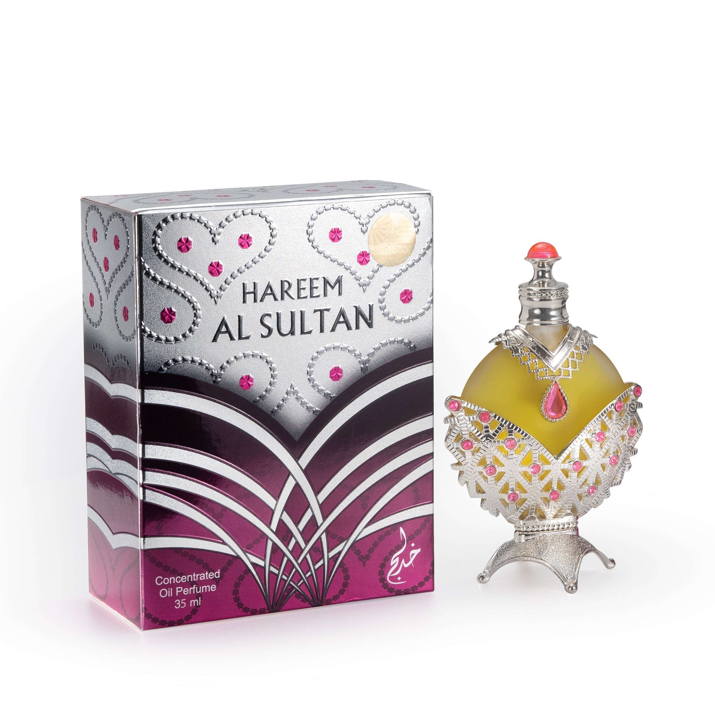 Khadlaj Hareem Al Sultan Silver Concentrated Perfume Oil Attar 35ml 1.1 Fl.oz. Men Fragrance | Long Lasting