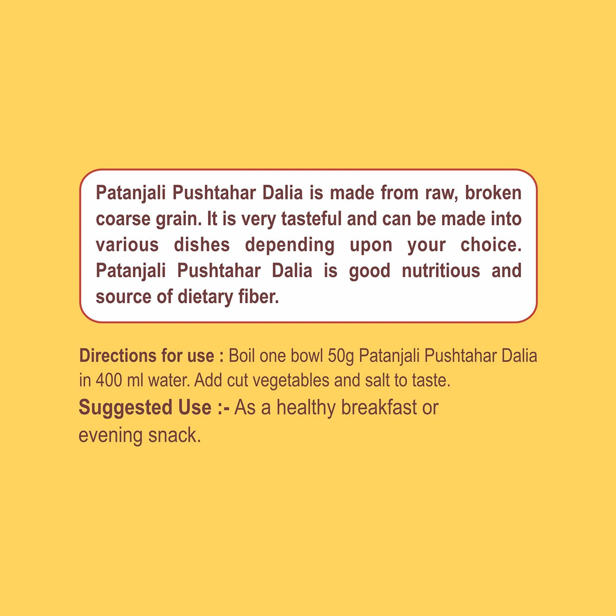 Patanjali Pushtahar Dalia 500gm