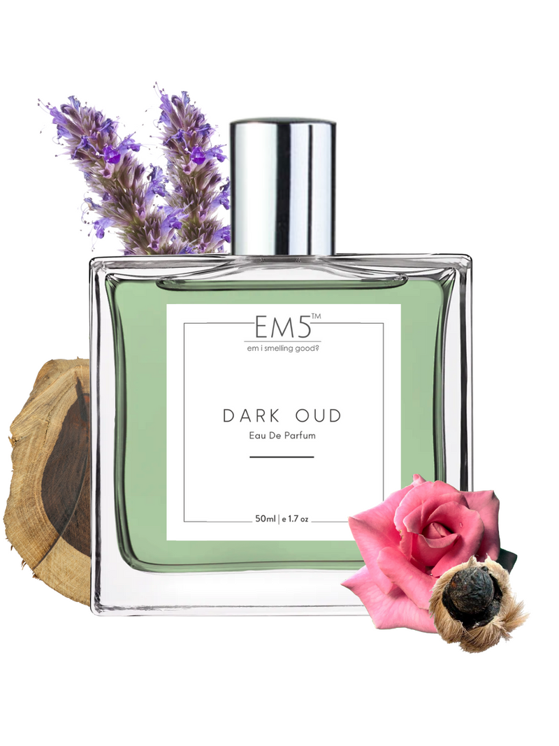 EM5 Dark Oud Perfume | 50 Ml 1.7 Fl.oz. | Men's Eau De Parfum  | Strong & Long Lasting Spray | Rose Oud Patchouli Fragrance | Luxury Perfume Spray For Him