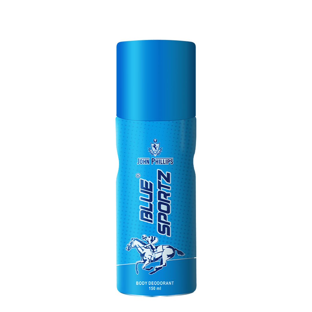 John Phillips Blue Sportz 150ml 5 Fl.oz. & Smog Classic 120ml 4 Fl.oz. No Gas Deodrant For Men