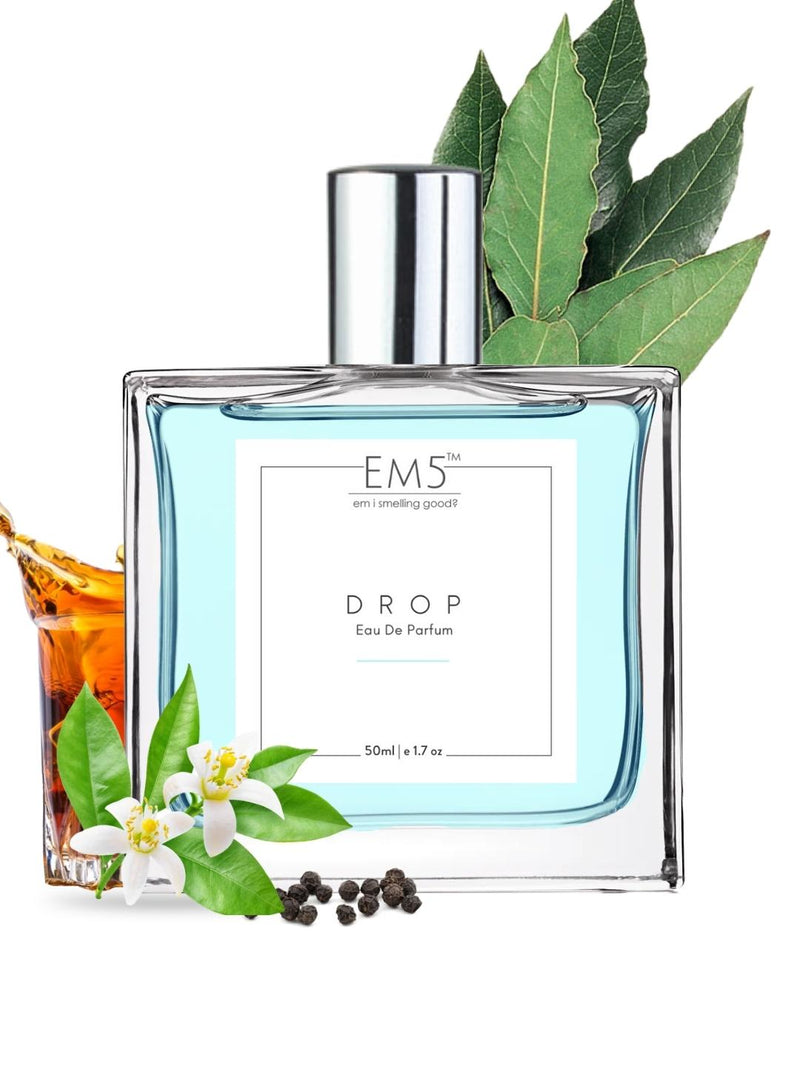 EM5 Drop Eau De Parfum For Men 50 ml 1.7 fl.oz. | Strong And Long Lasting | Amber Spicy Whisky | Luxury Gift For Men